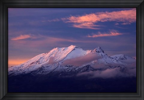 Framed Mt Ruapehu, Tongariro NP, North Island, New Zealand Print