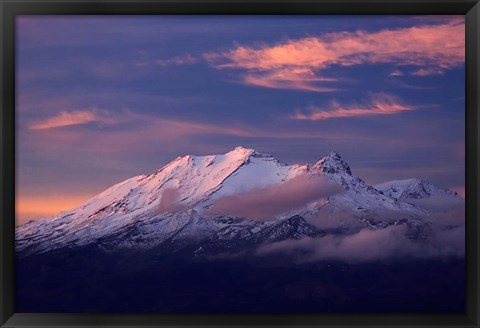 Framed Mt Ruapehu, Tongariro NP, North Island, New Zealand Print