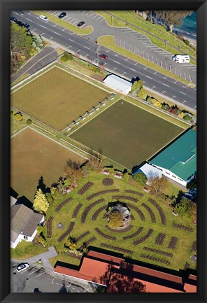 Framed Gardens and Bowling Greens, Taupo, North Island, New Zealand Print