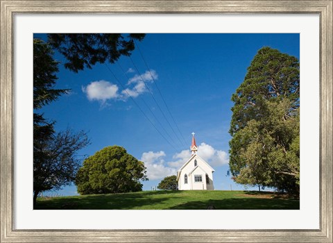 Framed Historic Gladstone Church, Wairarapa, North Island, New Zealand Print