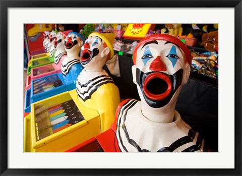 Framed Laughing Clowns Side-Show, Rotorua, Bay of Plenty, North Island, New Zealand Print