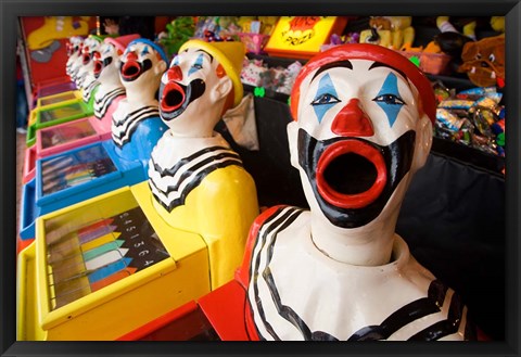 Framed Laughing Clowns Side-Show, Rotorua, Bay of Plenty, North Island, New Zealand Print