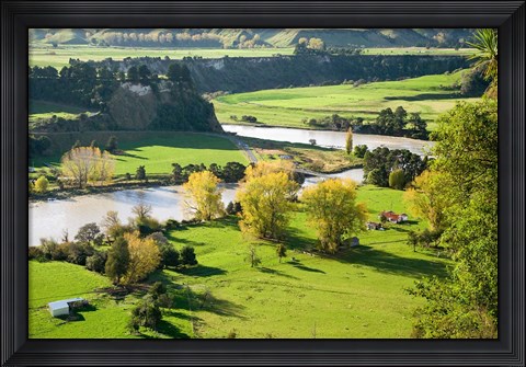 Framed Rangitikei River, near Ohingaiti, Rangitikei, North Island, New Zealand Print
