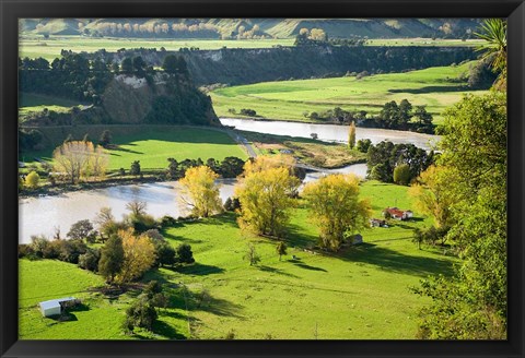 Framed Rangitikei River, near Ohingaiti, Rangitikei, North Island, New Zealand Print