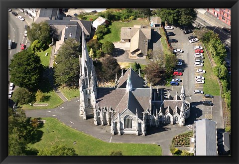 Framed Aerial view of First Church, Dunedin, New Zealand Print