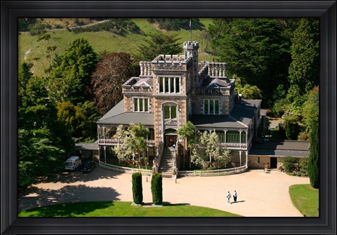 Framed Aerial view of Larnach Castle, Dunedin, New Zealand Print