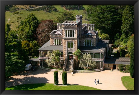 Framed Aerial view of Larnach Castle, Dunedin, New Zealand Print