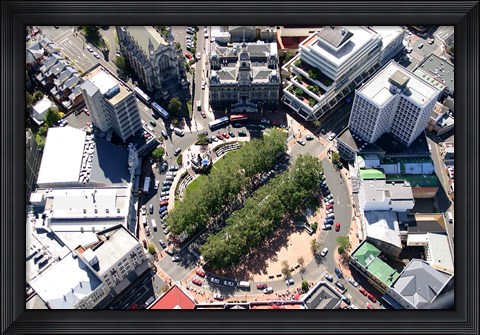 Framed Aerial view of Octagon, Dunedin, New Zealand Print