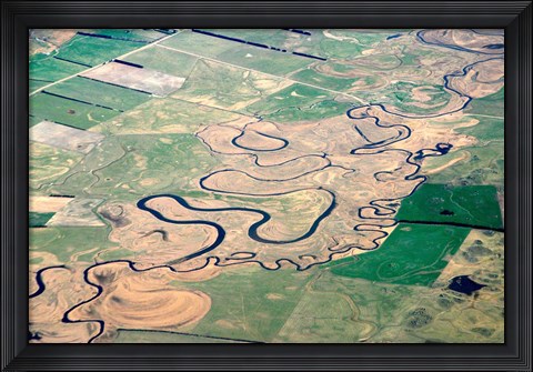 Framed Upper Taieri River, Taieri Plains, near Mosgiel, Otago, New Zealand Print