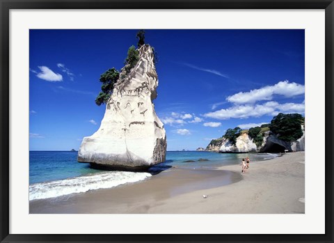 Framed Cathedral Cove, Coromandel Peninsula Print