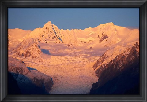 Framed Alpenglow, Fox Glacier Neve, South Island, New Zealand Print