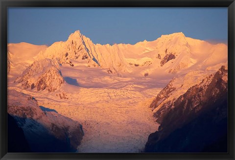 Framed Alpenglow, Fox Glacier Neve, South Island, New Zealand Print