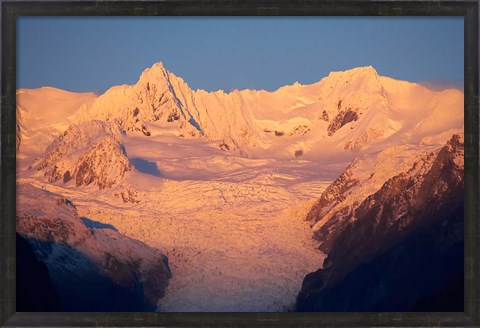 Framed Alpenglow, Fox Glacier Neve, South Island, New Zealand Print