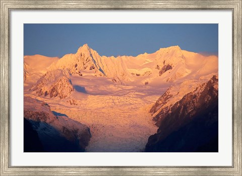 Framed Alpenglow, Fox Glacier Neve, South Island, New Zealand Print