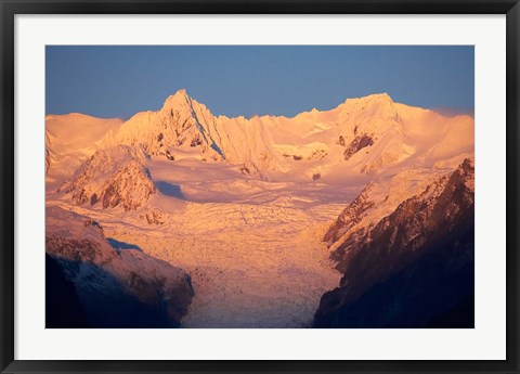 Framed Alpenglow, Fox Glacier Neve, South Island, New Zealand Print