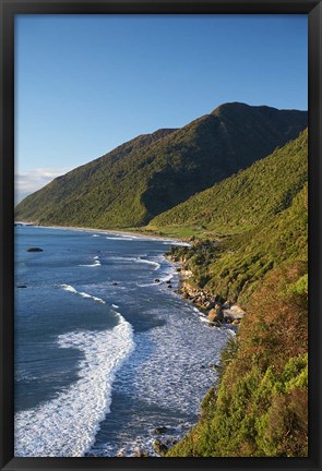 Framed Coastline, Twelve Mile Bluff, South Island, New Zealand Print