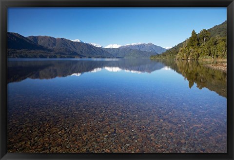 Framed Lake Kaniere, West Coast, South Island, New Zealand Print