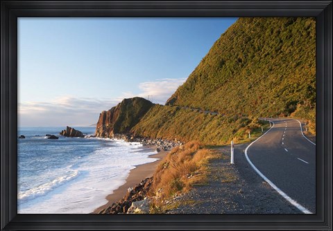 Framed Road at Seventeen Mile Bluff, South Island, New Zealand Print