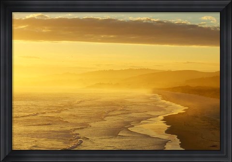 Framed Coast South of Dunedin, South Island, New Zealand Print
