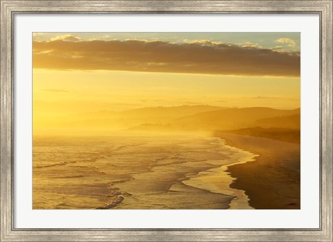 Framed Coast South of Dunedin, South Island, New Zealand Print