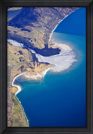 Framed Dingle Burn Entering Lake Hawea, South Island, New Zealand Print