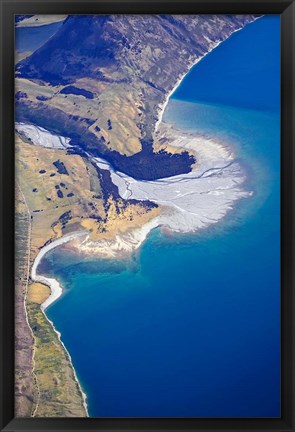 Framed Dingle Burn Entering Lake Hawea, South Island, New Zealand Print