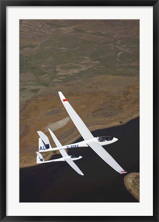 Framed Gliders Racing near Omarama, South Island, New Zealand Print