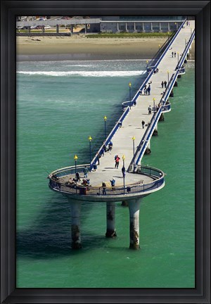 Framed New Brighton Pier, Christchurch, South Island, New Zealand Print
