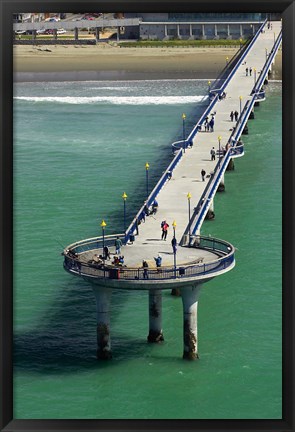 Framed New Brighton Pier, Christchurch, South Island, New Zealand Print