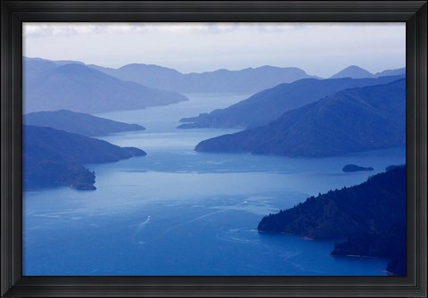 Framed Queen Charlotte Sound, South Island, New Zealand Print