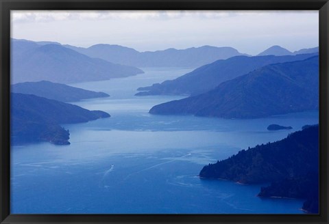 Framed Queen Charlotte Sound, South Island, New Zealand Print