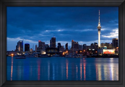Framed Skytower, City Skylines, North Island, New Zealand Print