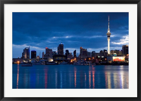 Framed Skytower, City Skylines, North Island, New Zealand Print