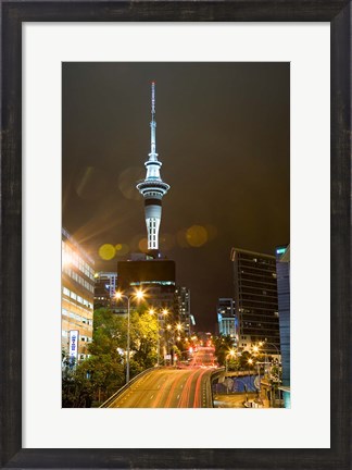 Framed Skytower, Hobson St, Auckland, North Island, New Zealand Print