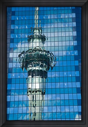 Framed Skytower, Modern Building, Auckland, New Zealand Print