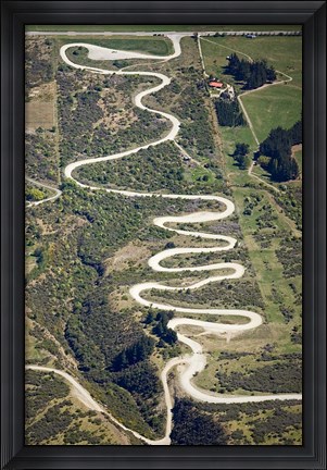 Framed Zigzag Road to the Remarkables Ski Field, Queenstown, South Island, New Zealand Print