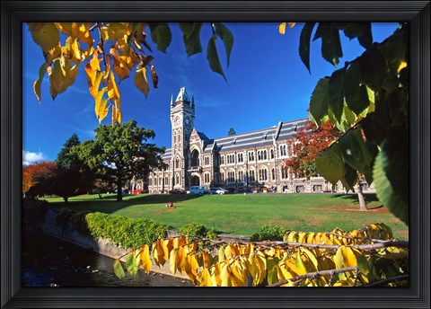 Framed Clocktower, University of Otago, Dunedin, New Zealand Print