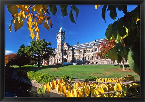 Framed Clocktower, University of Otago, Dunedin, New Zealand Print