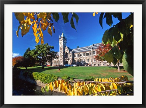 Framed Clocktower, University of Otago, Dunedin, New Zealand Print