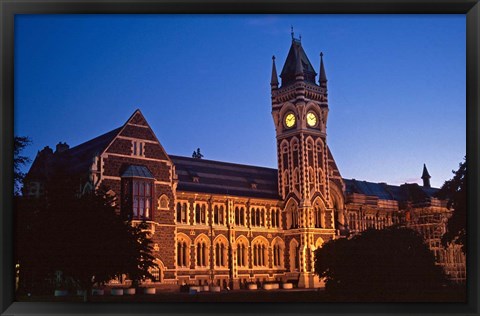 Framed Building at University of Otago, Dunedin, New Zealand Print