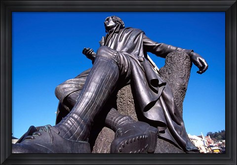 Framed Robert Burns Statue, Octagon, Dunedin, New Zealand Print