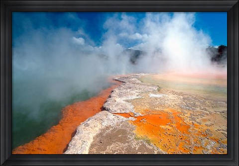 Framed Champagne Pool, Waiotapu Thermal Wonderland near Rotorua, New Zealand Print