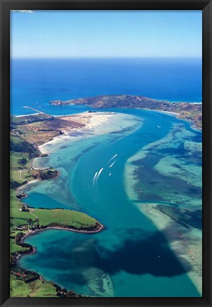 Framed Otago Harbor, Dunedin, New Zealand Print