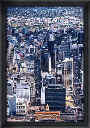 Framed Queen Street and Auckland Central Business District, New Zealand Print