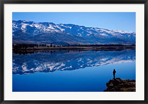 Framed Lake Dunstan and Pisa Range, Central Otago Print