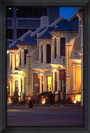 Framed Terrace Houses, Stuart Street, Dunedin, New Zealand Print