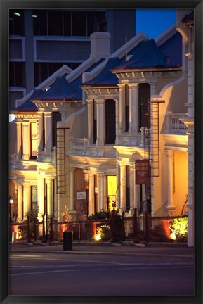 Framed Terrace Houses, Stuart Street, Dunedin, New Zealand Print