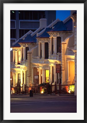 Framed Terrace Houses, Stuart Street, Dunedin, New Zealand Print