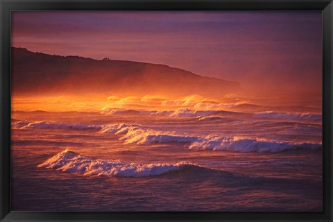 Framed St Clair Beach, Dunedin, New Zealand Print