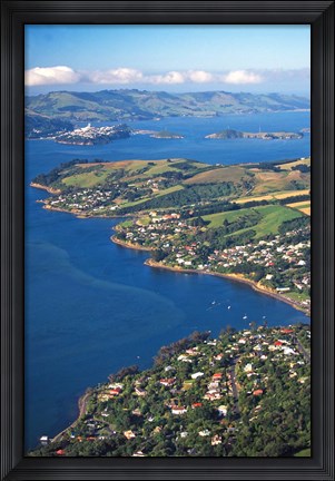 Framed Macandrew Bay, Otago Harbor, Dunedin, New Zealand Print